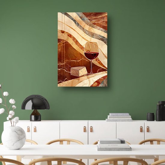 Tableaux vin - Portrait de boisson - Peinture sur toile Fromage - Décoration murale chambre d'enfant - Toile Décoration murale murale - Toile décoration chambre 100x150 cm