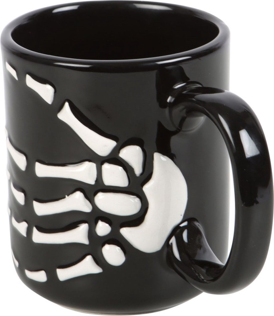 Something Different - Skeleton Hand Mok/beker - Zwart/Wit