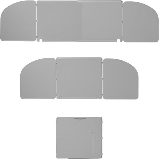ProPlus Windvrij Kookscherm - 62x24cm - 3 delig - Staal - Inclusief zuignappen - Anti-spatscherm - Vlambeveiligers - Campingscherm - Gasbrandschild - Warmtebeheerscherm - Buitenkeuken - Campingaccessoires van ProPlus — afbeelding 3