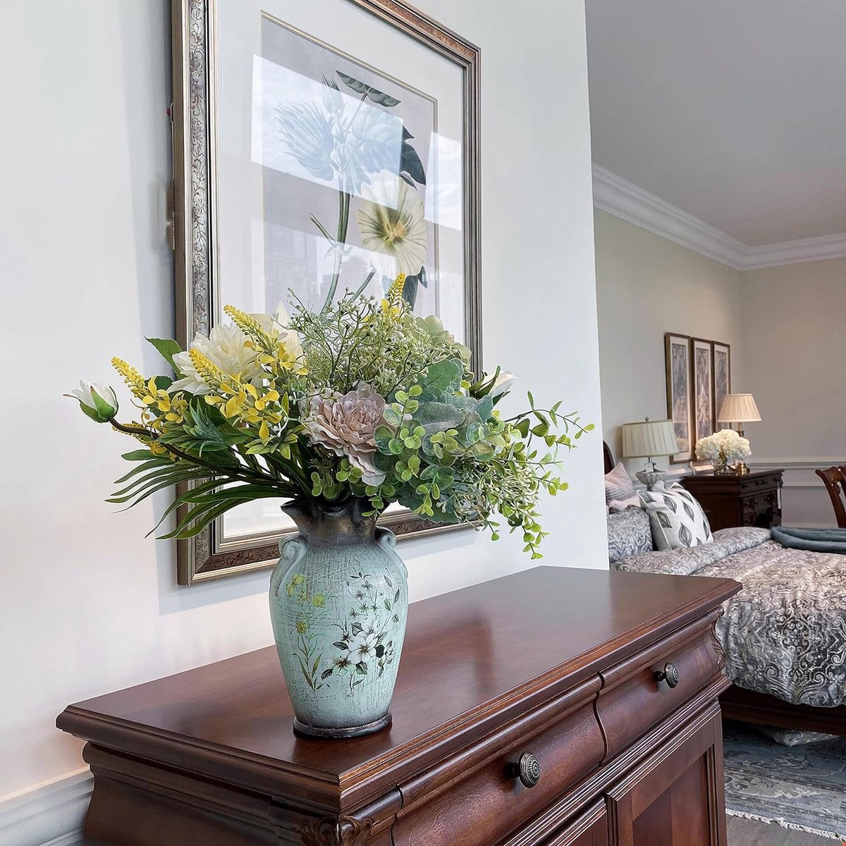 Kunstbloemen in vaas voor thuisdecoratie - Perfecte stijl voor keuken, woonkamer, eetkamer en salontafel
