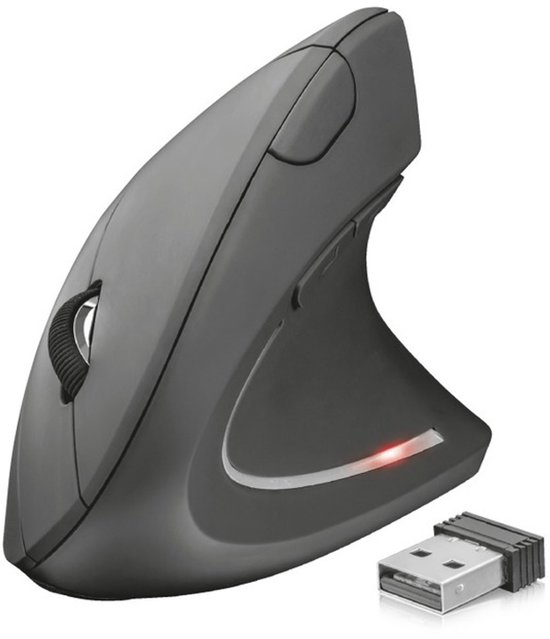 Trust Verto - Draadloze Ergonomische Muis - Verticale muis - USB-Ontvanger - Zwart