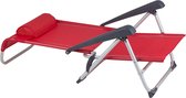 Bol.com Bo-Camp Strandstoel Saint-tropez - Verstelbaar - Rood aanbieding