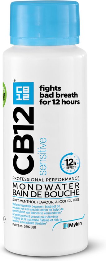 CB12 Sensitive Mondwater - 12 uur bescherming - Voor gevoelige tanden - Mentholsmaak - Alcoholvrij - 250 ml