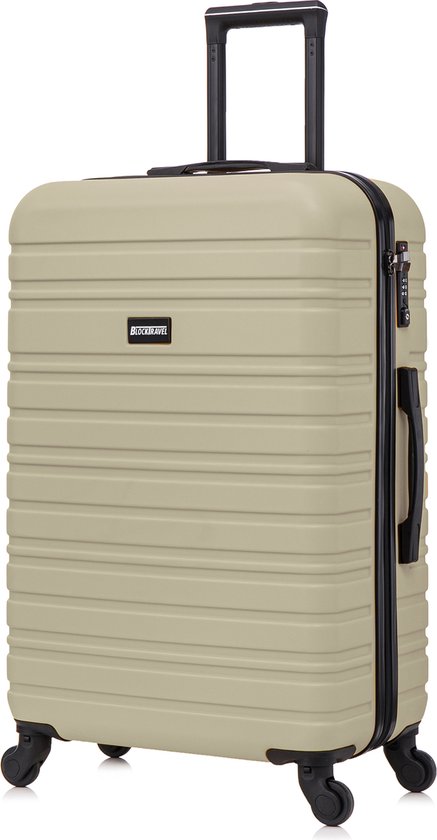 BlockTravel reiskoffer M met wielen afneembaar 74 liter - inbouw TSA slot - lichtgewicht - licht groen