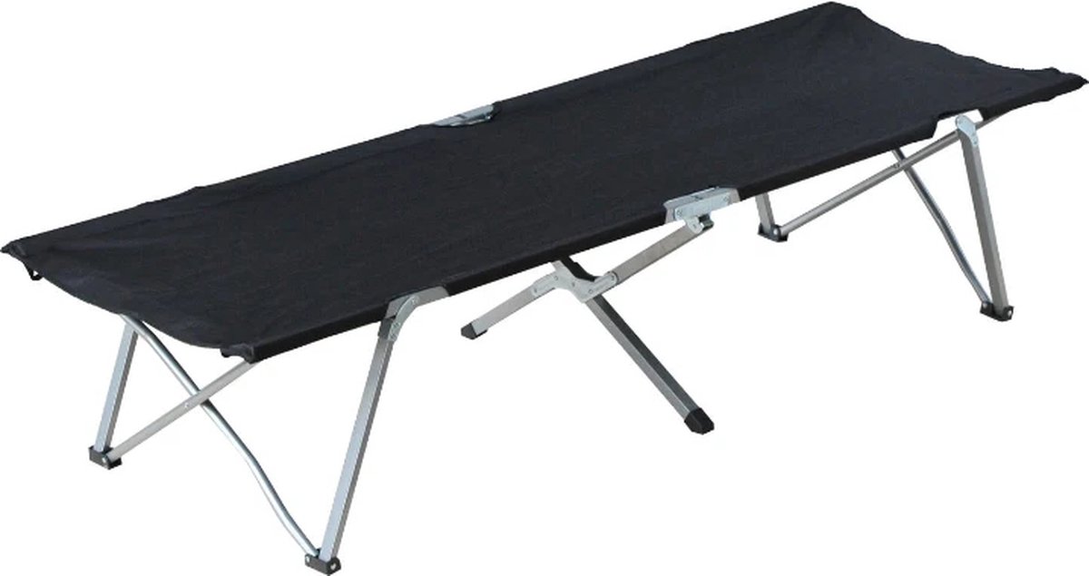 Veldbed - Kampeerbed - Vouwbed - Ligbed - Stretcher- Campingbedje - Opvouwbaar - 1 Persoons - Zwart