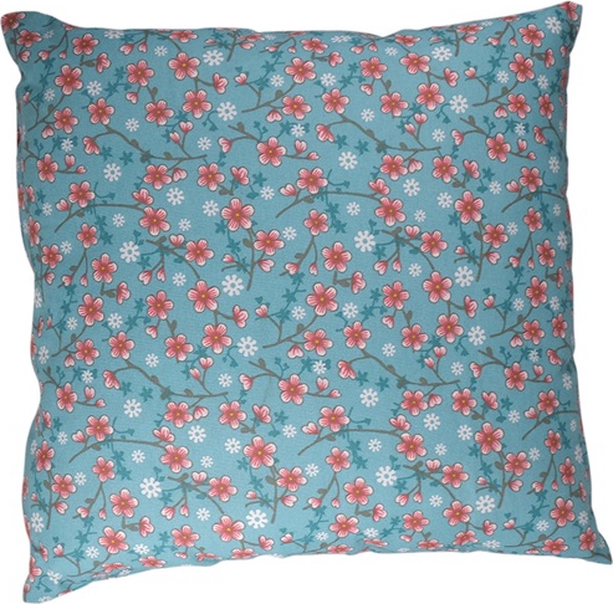 Linen & More Kussen Kussenhoes Biba Flower | 45 X 45 | Sierkussen Voor Woonkamer Of Slaapkamer Blauw