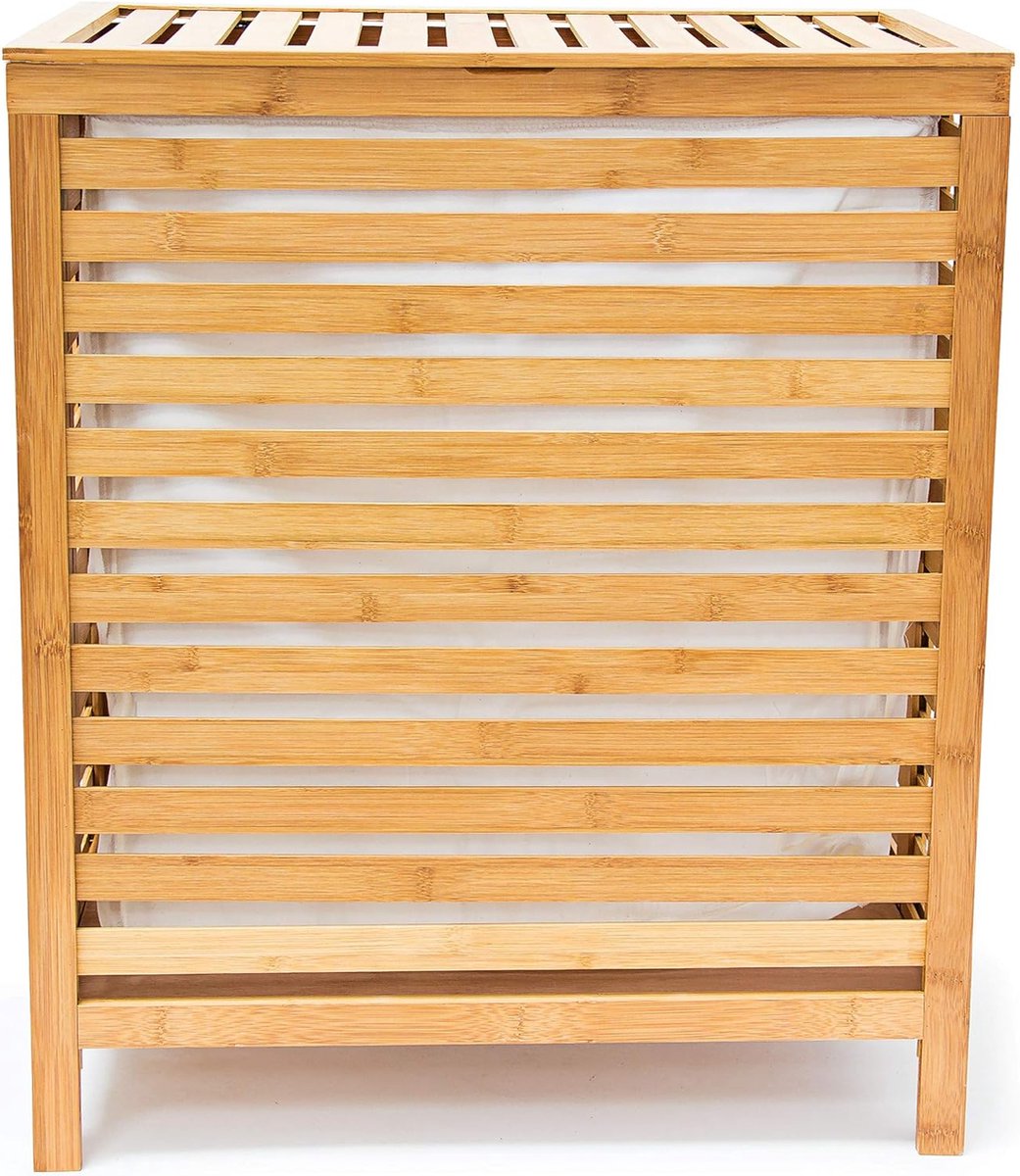 Goedkoopste Bamboe wasmand - Natuurlijke wasbox met 100 L capaciteit - Luchtdoorlatend deksel