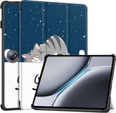 Case2go - Housse de tablette adaptée à OnePlus Pad 2 (2024)/ OnePlus Pad Pro - Housse à trois volets - Fonction Auto/Réveil - Bonne nuit