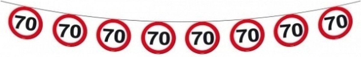 Folat Vlaggenlijn 70 jaar - verkeersbord - 12 meter - feestartikelen - jubileum - verjaardag