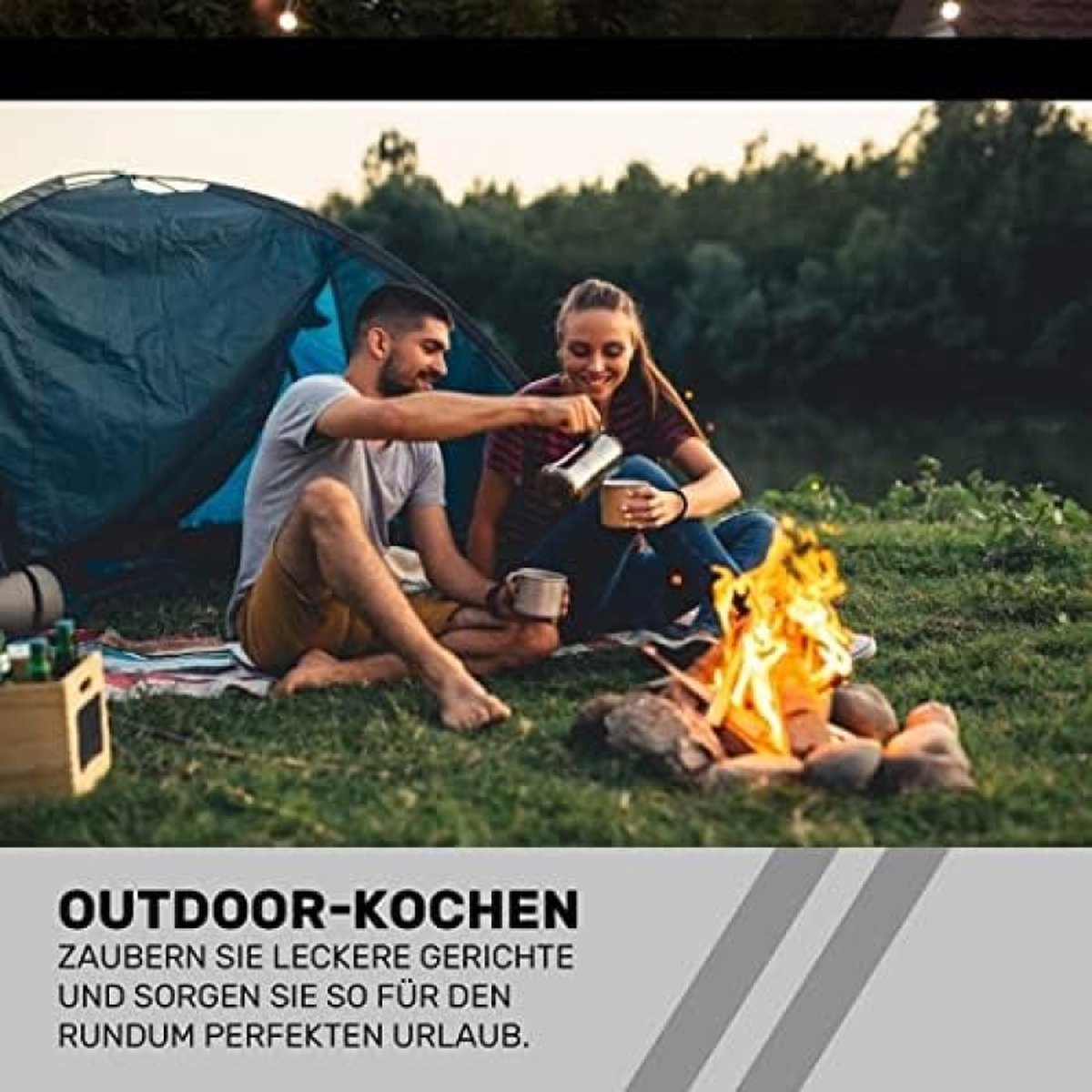 Camping kooktoestel - Draagbaar Gasfornuis - Incl. 4x gasflessen en koffer — cadeau in Sport & Outdoor - foto 2