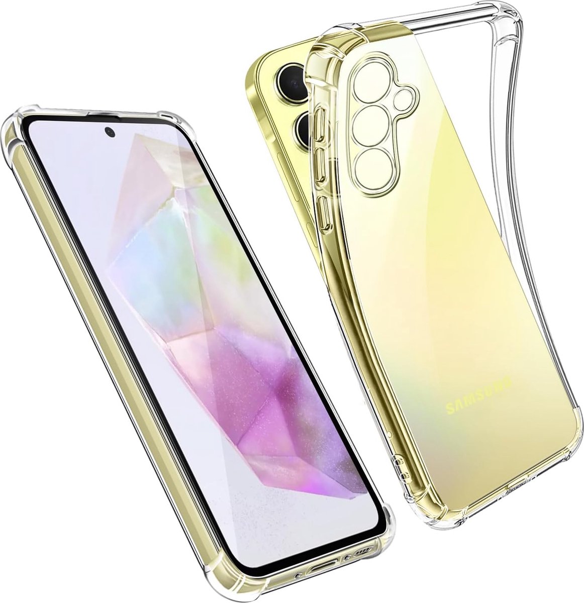 Hoesje geschikt voor Samsung A35 Hoes siliconen shockproof backcover - transparant