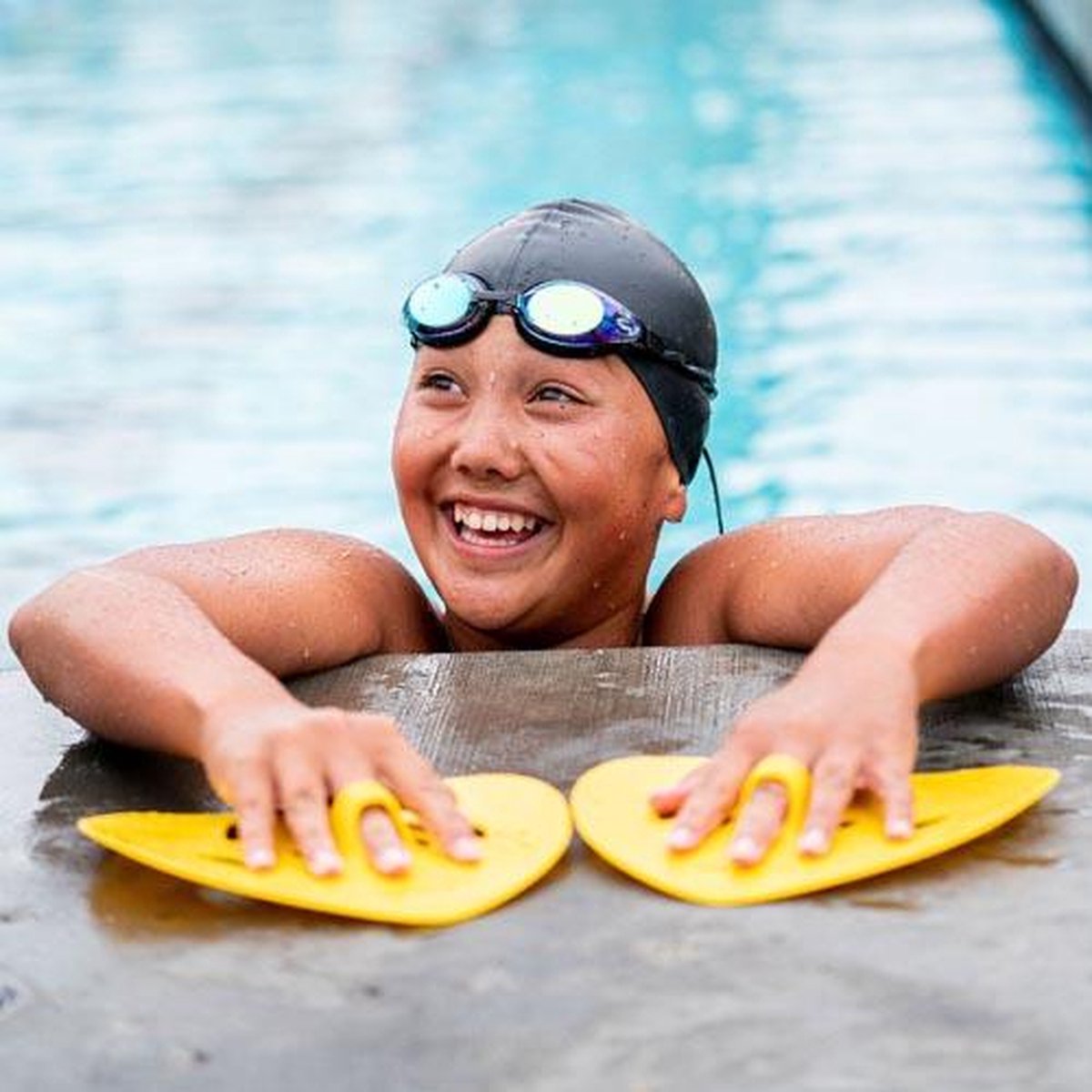 Finis - manta paddle technical - geel - maat S