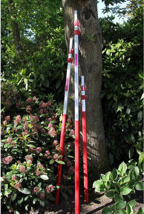 ARS Uitschuifbare Telescoopsteel - 2180-5610 mm - Lichtgewicht Aluminium - Antislip Greep - Rood/grijs van ARS — afbeelding 2