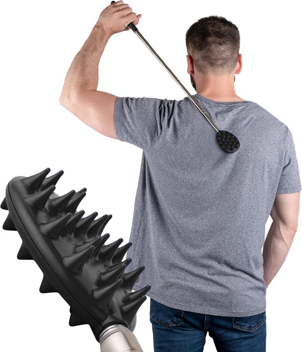 Goedkoopste BZNDR® Uitschuifbare ruggenkrabber - Met 3 Opzetstukken - RVS - Rugmassage - Uitschuifbaar - Rugkrabber - telescopisch - Jeuk rug - Krabben - Massage - Stok - Telescopische - Stijlvolle Verpakking
