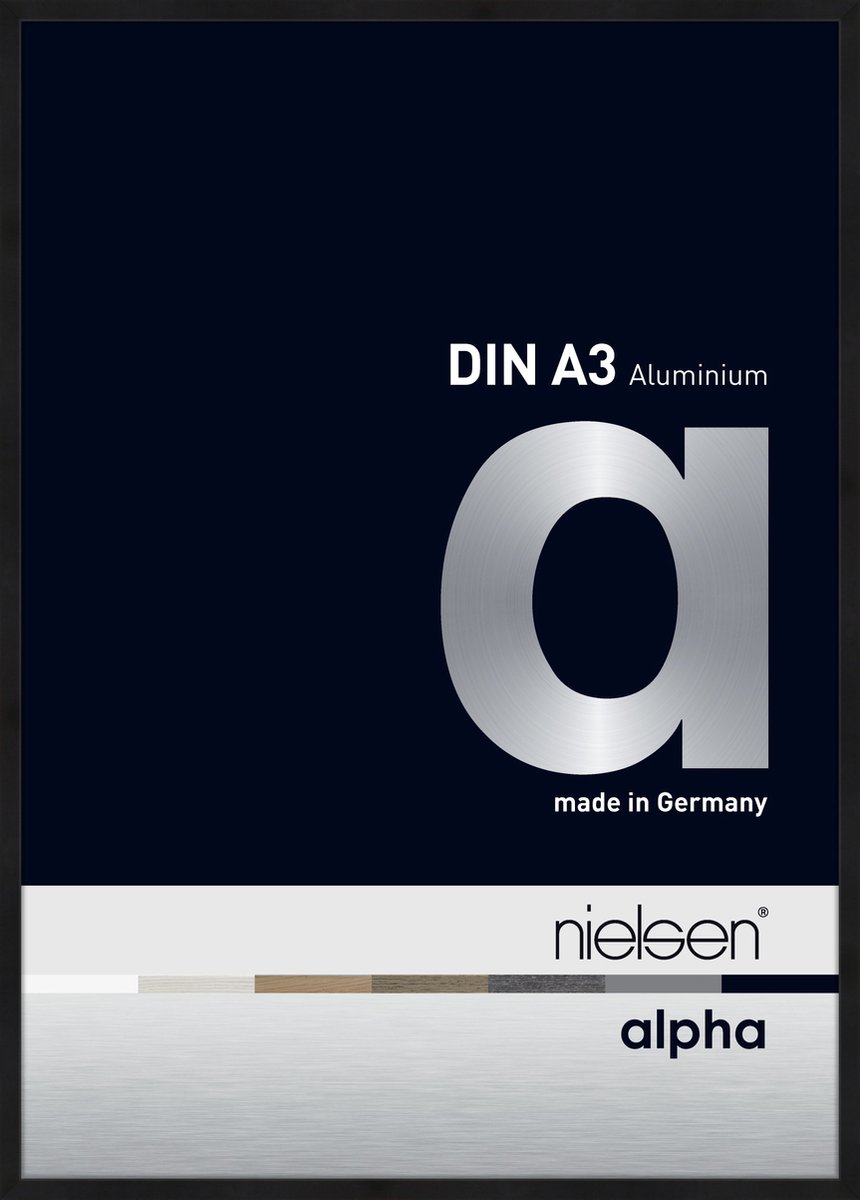 Nielsen Alpha Aluminium Wissellijst Black Matt 29,7x42cm (A3) Mat zwart