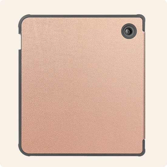 Hoesje Geschikt voor Kobo Libra Colour Hoes Book Case - Hoes Geschikt voor Kobo Libra Colour Hoesje Book Cover - Rosé Goud van Merkloos — afbeelding 5