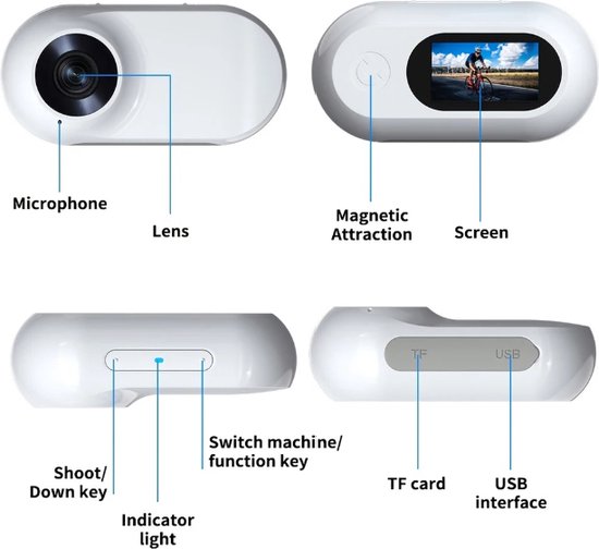 1080P Kattencamerahalsband, Mini-bodycamera voor Katten, Huisdierhalsbandcamera Draagbare Bodycam voor Video-opnamecamera, Katten, Honden, Buiten, Binnen (128GB