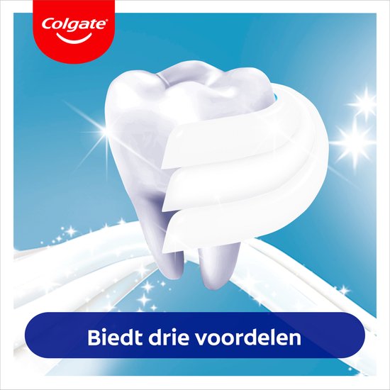 Een tand die drie voordelen biedt, met glitters