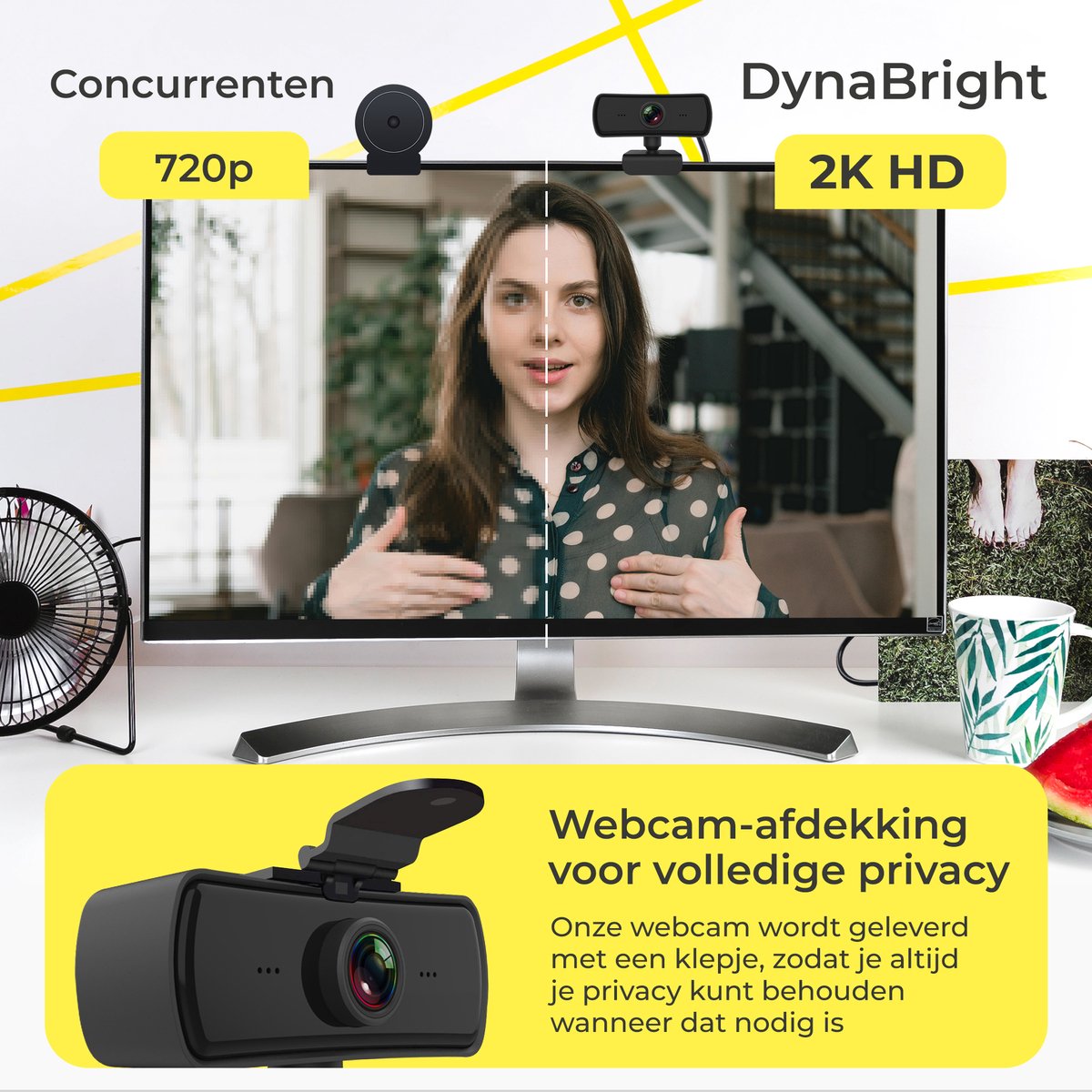 Maccy Squeeze HD Pro Webcam 1440p met Tripod (ook als DynaBright) thumbnail 2