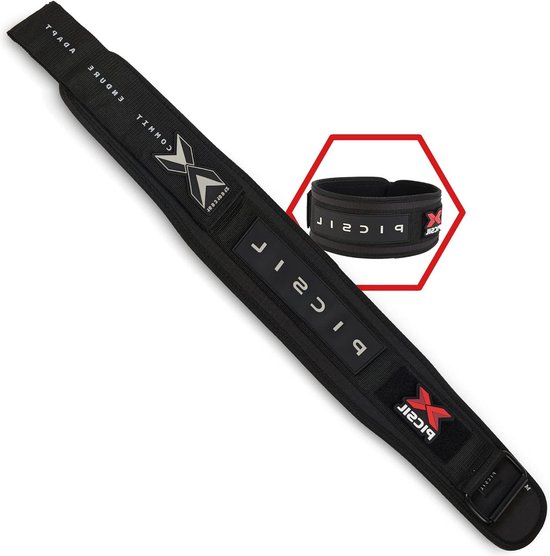 Ceinture de levage en cuir rembourrée de 4 pouces - Gris noir - L/XL - Ceinture dip Gorilla Wear