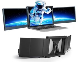 Professionele Portable Monitor Pro 2024 - Full HD - 13” / 16.5” Tri-Screen - Laptop Scherm Uitbreider - Inclusief Beschermhoes en Kabels - Krachtig - Zwart