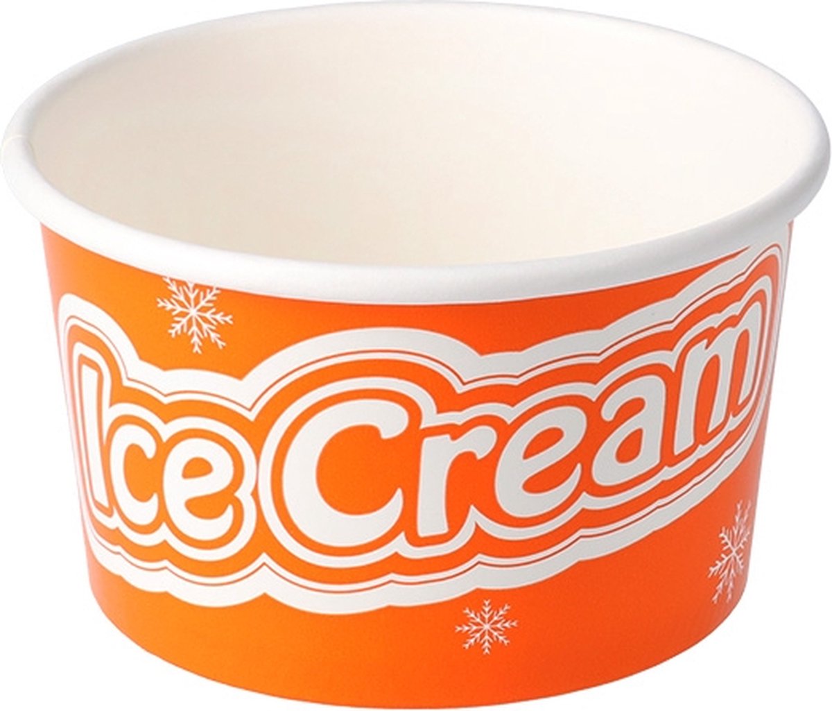 IJsbeker karton per streng 240ml 8oz IceCream middel oranje