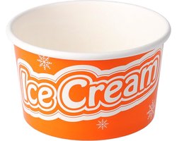 IJsbeker karton per streng 240ml 8oz IceCream middel oranje