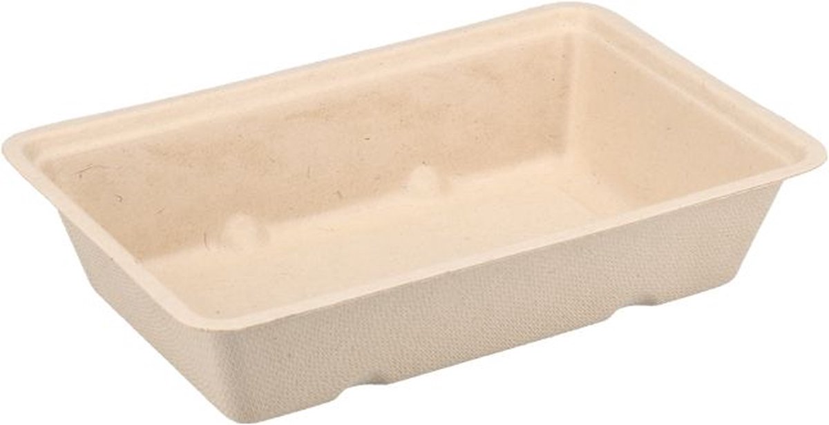 Goedkoopste Suikerriet Snackbakjes Bagasse Patatbak A13 Bruin (50 stuks) kleinverpakking
