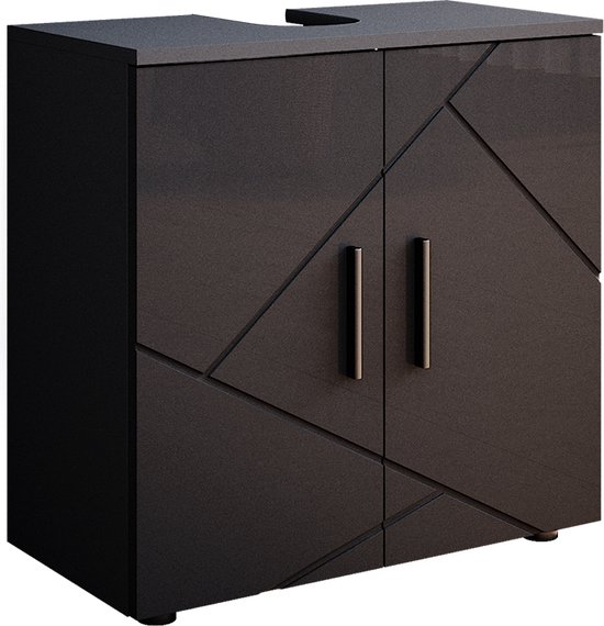 Vicco Irma Wastafelonderkast – 60 x 59 cm Antraciet Hoogglans