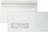 EA5/6 Enveloppen - 110 x 220 mm - Venster links - 50 Stuks - Zelfklevend met plakstrip - 80 gram - DULA