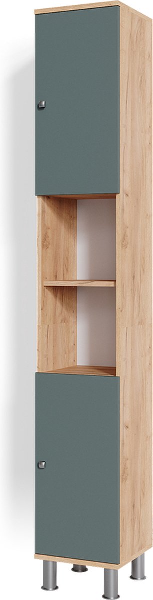 Vicco Fynn Badkamerkast – 30 x 190 cm Krachtige eik goud