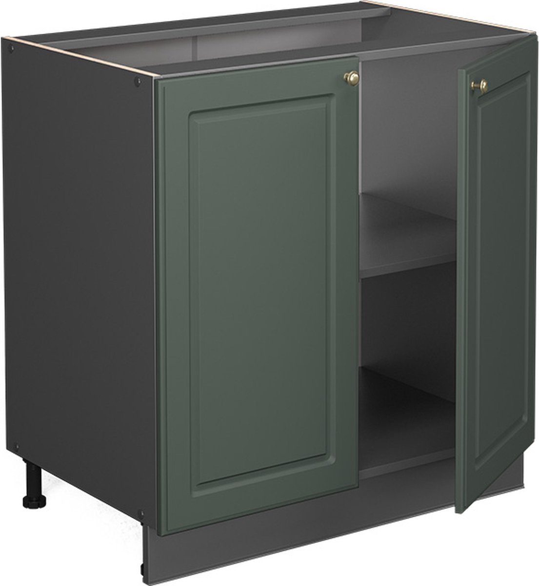 Vicco Fame-Line Wastafelkast – 80 cm met legplank, WB Antraciet Groen-Goud Landhuis