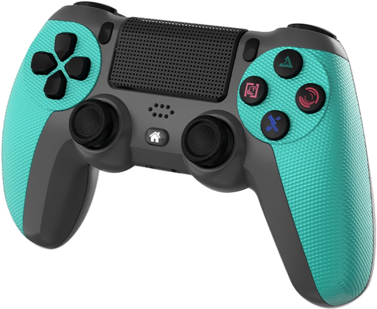 Bol.com RAIDER PRO Game Controller - Draadloos - Bluetooth - Geschikt voor PC, PS4 en smartphone - Turquoise aanbieding