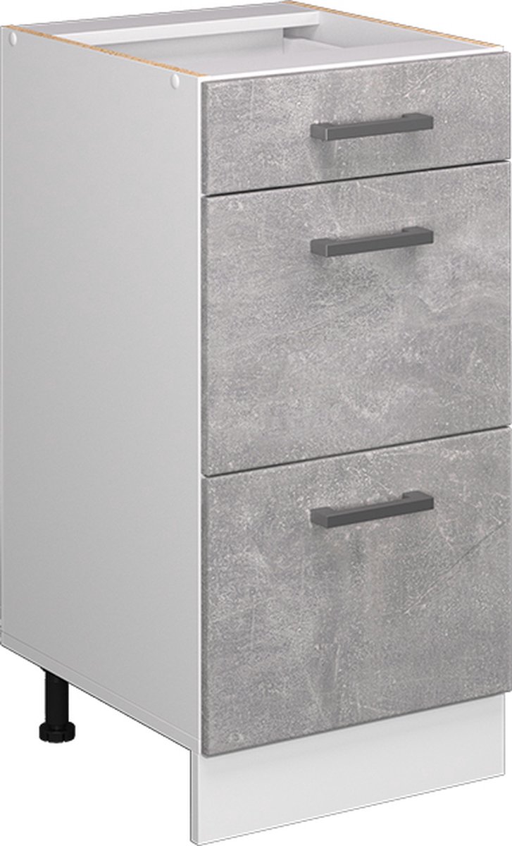 Vicco R-Line Keukenonderkast – 40 cm met laden, zonder werkblad Beton