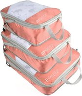 Bol.com ByMetz Compressie Packing Cubes - Set van 3 - Bagage Organiser van Ademend Mesh Materiaal - Ideale Koffer Verdelers - Dr... aanbieding