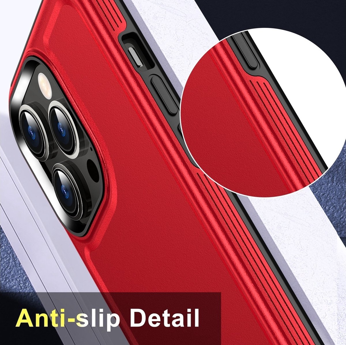 Mobigear Hoesje geschikt voor Apple iPhone 15 Pro Max Telefoonhoesje Hardcase | Mobigear Slim Armor Backcover Shockproof | Schokbestendig iPhone 15 Pro Max Telefoonhoesje | Anti Shock Proof - Rood