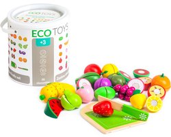 Speelgoed eten - houten fruit set - om te snijden - 20 stuks