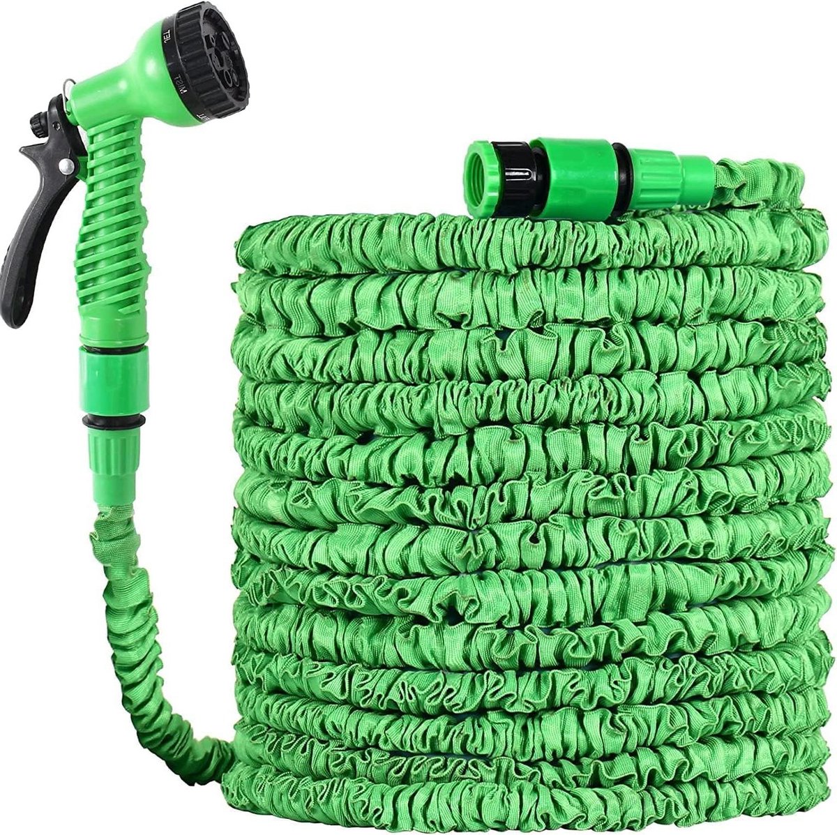 Tuinslang slangpijpen met 7 modi waterspuitpistool - Uitbreidbaar slangpijp spuitpistool - Tuinslanghaspel magische waterpijp - 22 meter groen