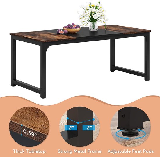 smalle eettafel Xavier - rechthoek- 140x70 cm (PS659) - Villa Laura