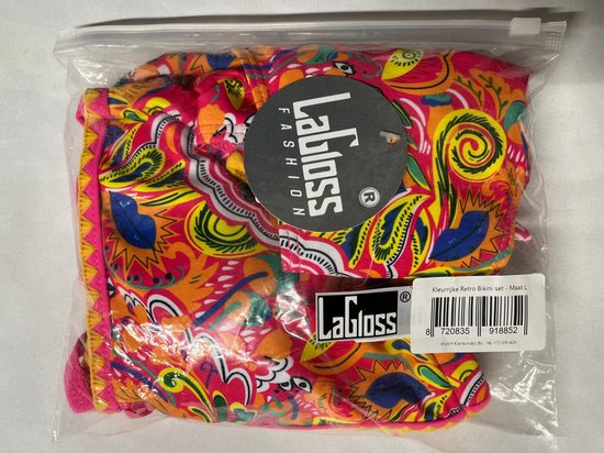 LaGloss® Ensemble bikini rétro coloré - été - maillot de bain de plage - piscine bikini de plage - 2 pièces - Taille L %%