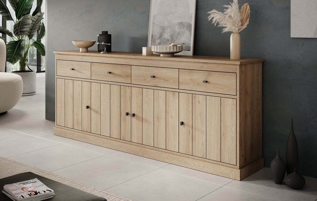 Meubella - Dressoir Vince - Eiken - 225 cm