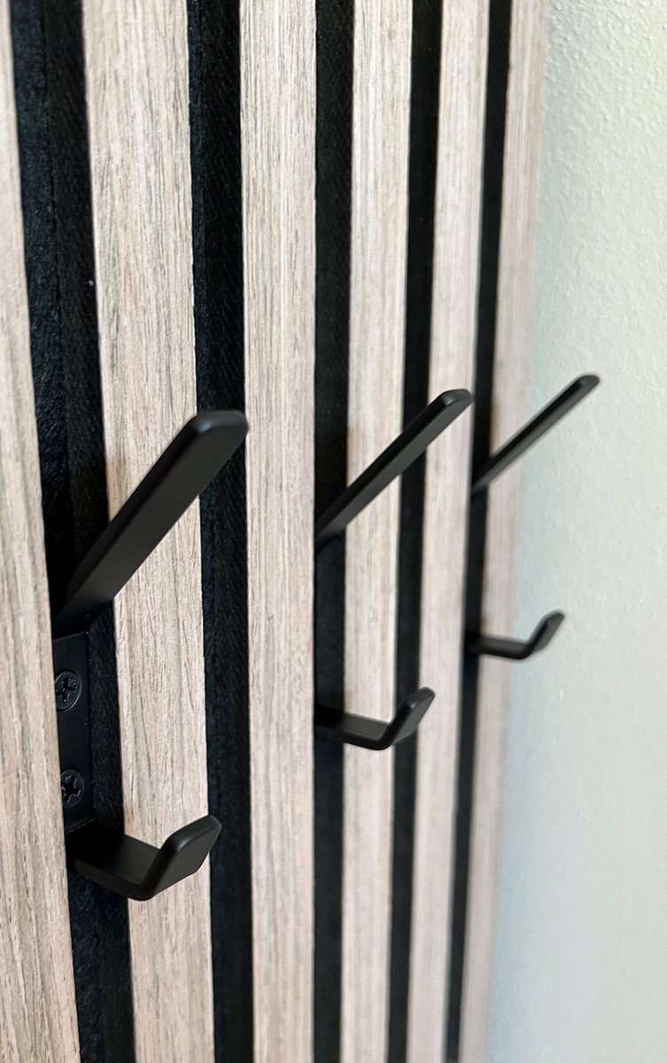Generisch Garderobenhanger voor akoestische panelen zonder boren [HOEK] - Met kliksysteem (puntige haken, 3