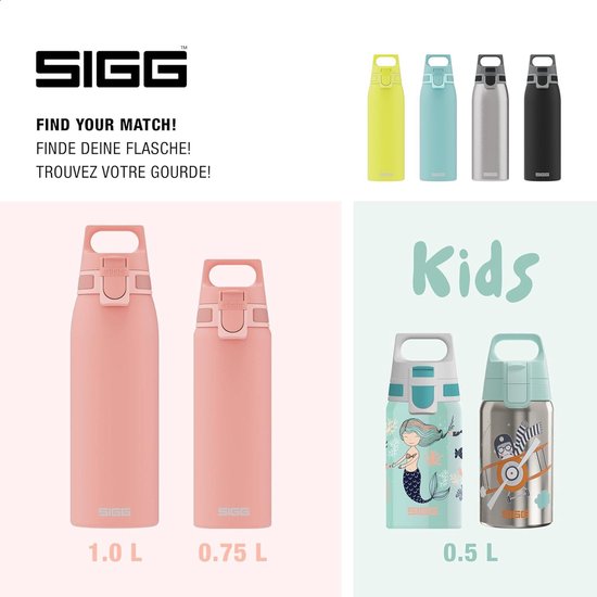 Gourde sigg shield one shy pink 1l pour boissons plates et gazeuses : SIGG Gourde sigg shield one shy pink 1l pour boissons plates et gazeuses : SIGG