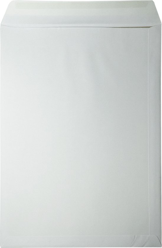 Witte envelop, EB4 formaat, met zelfklevende sluitstrip.