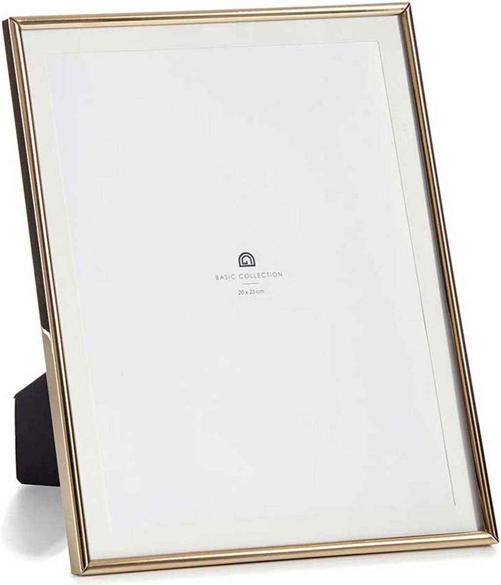 Giftdecor Fotolijstje voor 20 x 25 cm foto - goud - metaal - frame 23 x 28 cm - passe partout - staand/hangend