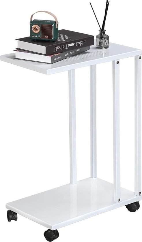 H JINHUI C-vormige bijzettafel, sofa-bijzettafel, mobiele