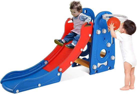 Multis Kinderglijbaan - Met Basketnet - Opvouwbare glijbaan - Voor ...