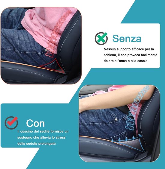 Coussin de siège de voiture universel, coussin en mousse à mémoire de forme pour soutien du dos, lavable et respirant, noir