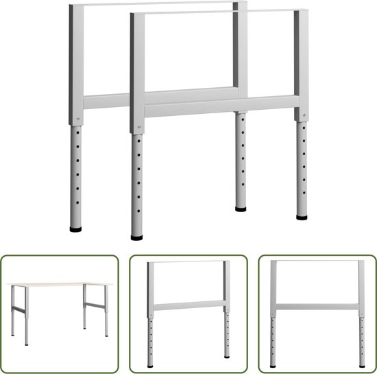 Foto: The living store werkbankframes metaal 85 x 69 95 5 cm verstelbaar grijs