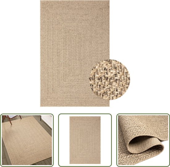 Flycarpets Rond Binnen & Buiten Vloerkleed - Omkeerbaar Bali Zwart/Crème Black F